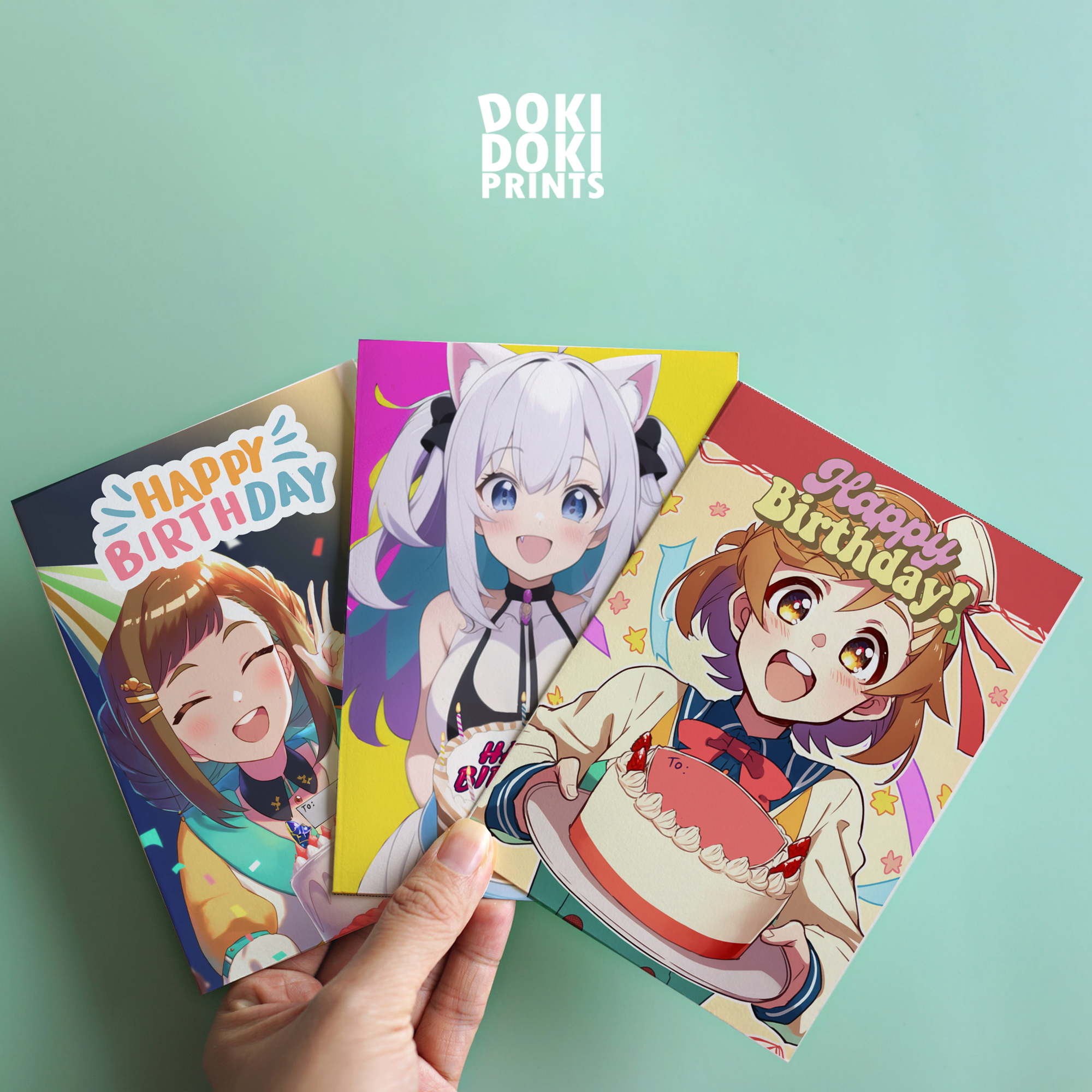 Anime Girl Birthday Card for A Female Kawaii Greeting Card - Etsy